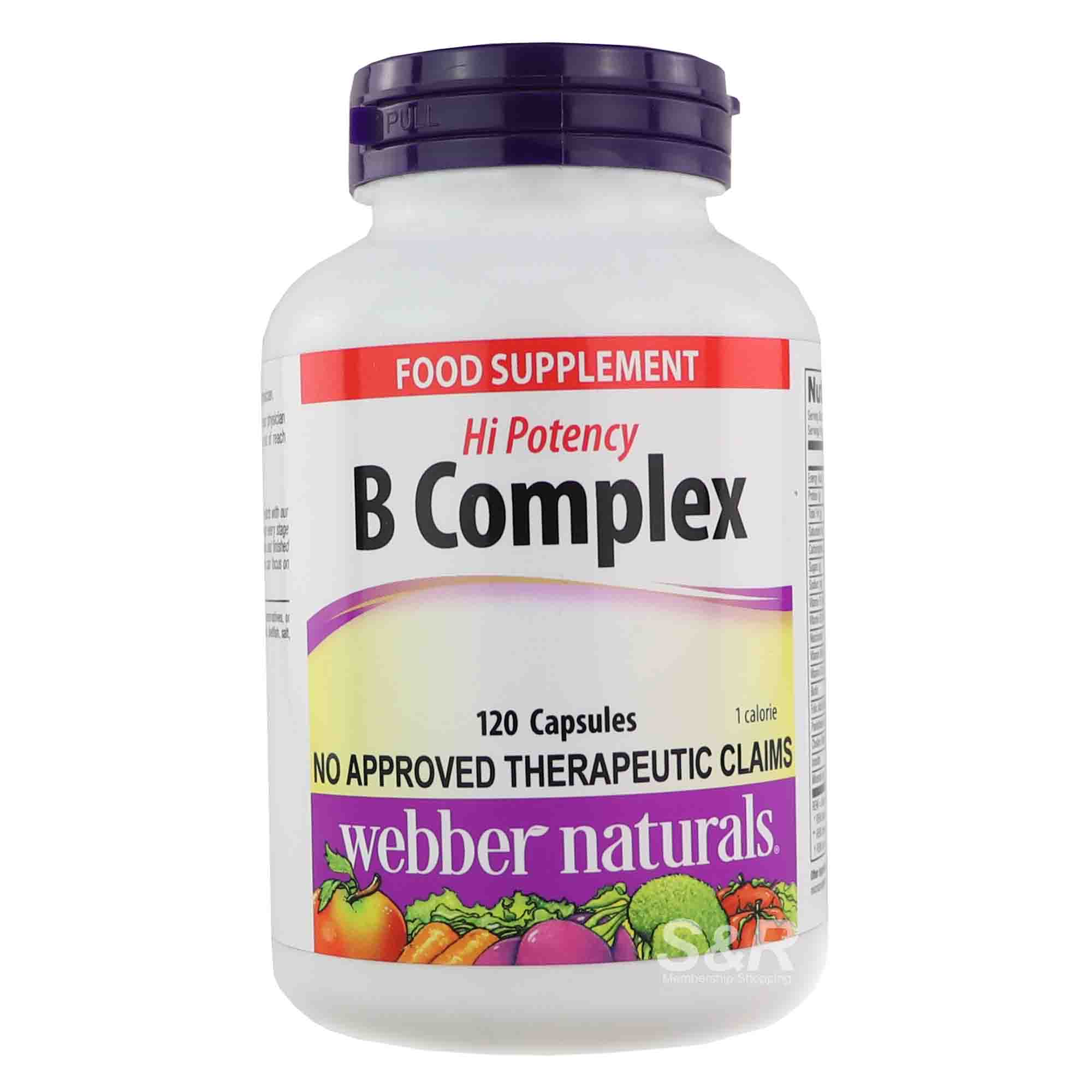 Webber Naturals Hi Potency B Complex Food Supplement 120pcs